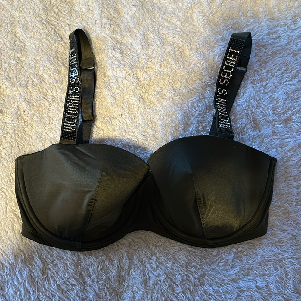 Victorias Secret lined balconet bra with sparkly straps